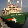 2005, Março - Quercus e Greenpeace realizam conferência de imprensa conjunta em Lisboa, a bordo do Artic Sunrise, após acção em Leixões contra um navio suspeito de transportar madeira ilegal proveniente da Amazónia. © Luís Galrão/QUERCUS